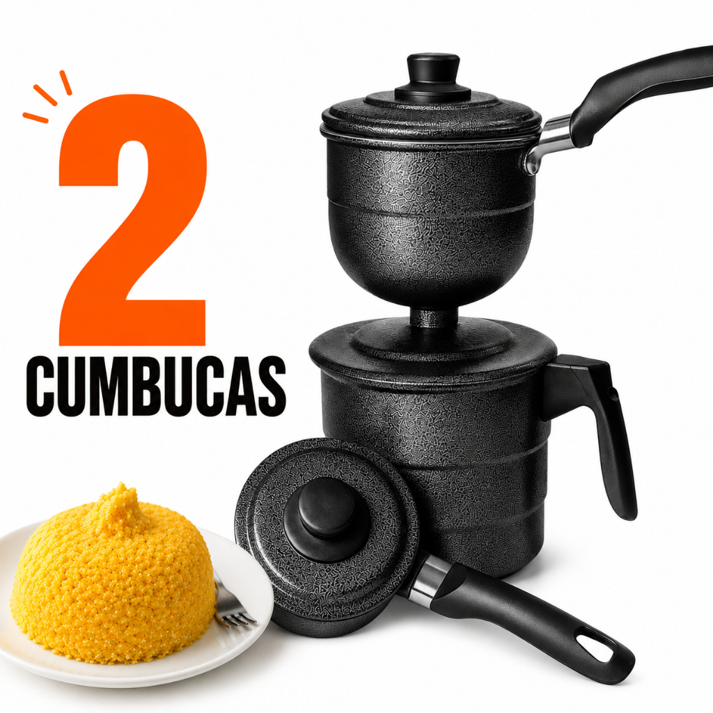 Cuscuzeira Nordestina a Vapor até 2 Cumbucas | “Peito de Moça” | Alumínio Reforçado
