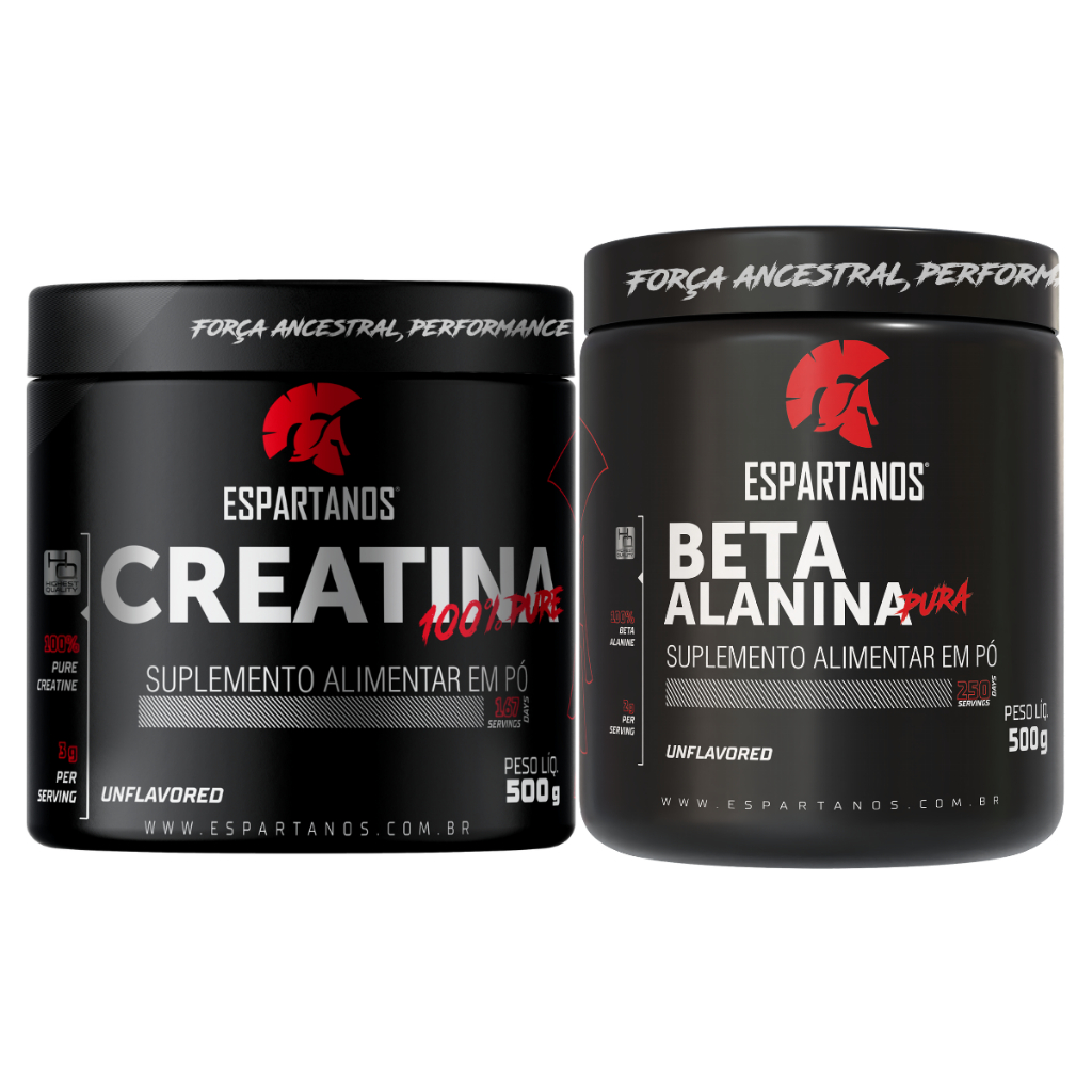 Creatina 100% Pura 500g + Beta Alanina 100% Pura 500g - Espartanos Suplementos