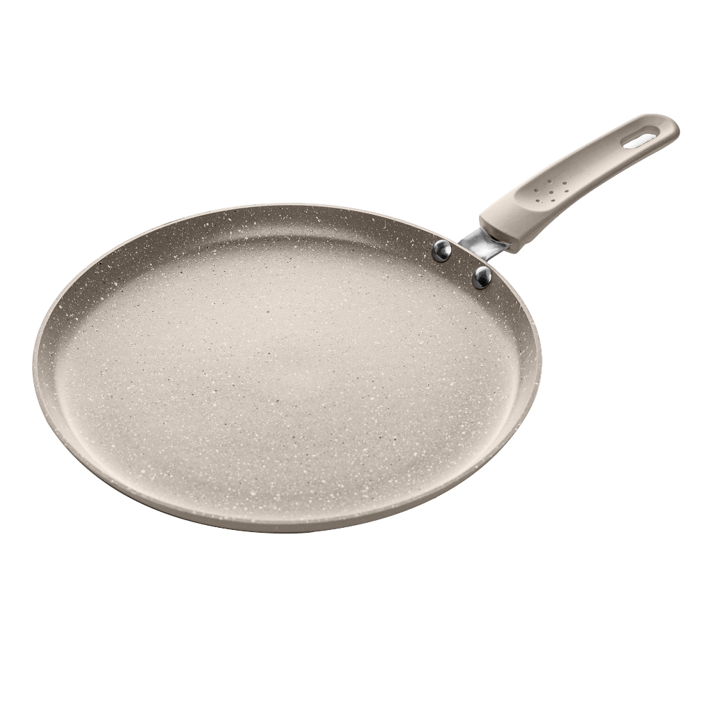 Tapioqueira de Indução 22cm Granito Chef Taupe Alumínio Cerâmico Lyor para Tapioca Panqueca Omelete Cozinha Práticas Uso