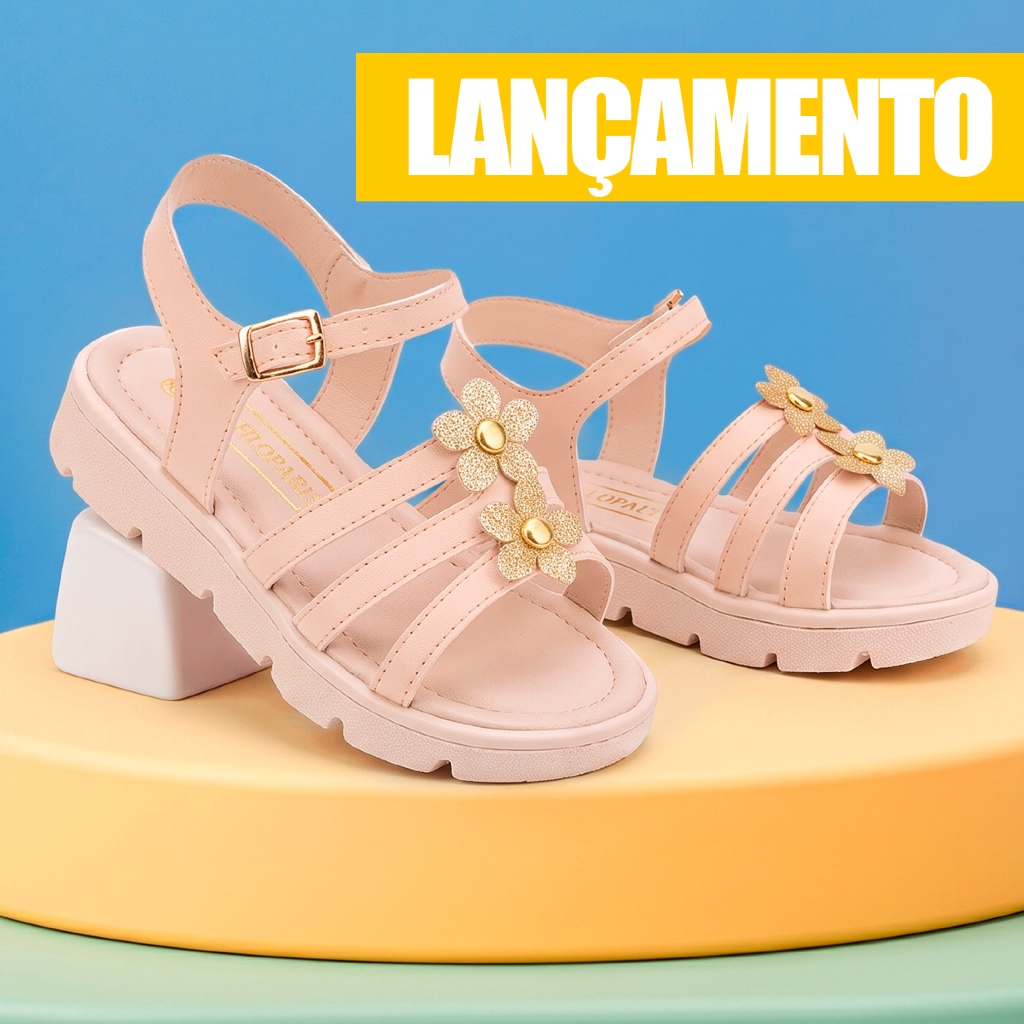 Sandalia Infantil Menina Feminina OffWhite Club Happy