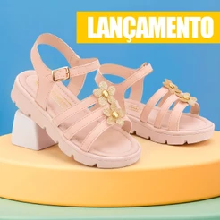 Sandalia Infantil Menina Feminina OffWhite Club Happy