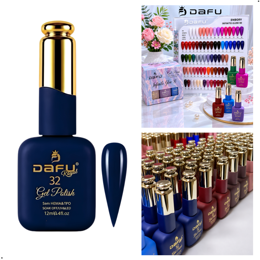 Esmalte em Gel Coleção Infinito Glow DAFU 12ml Lançamento UV LED Livres TPO/HEMA Nails Unhas por R$ 22,99