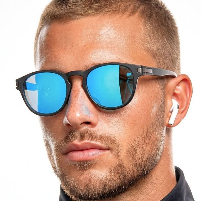 Óculos de Sol Polarizado Azul Espelhado Esportivo Moda Praia Verão uv400 Unissex