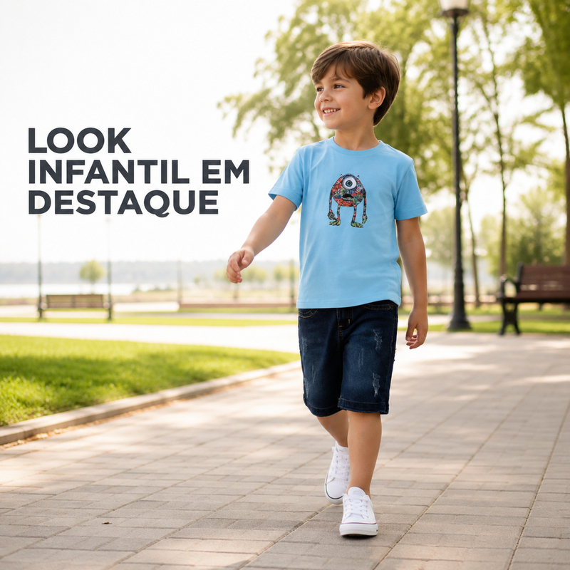 Conjunto Infantil Masculino - Bermuda Jeans e Camiseta: Estilo e Conforto em um Só Pacote
