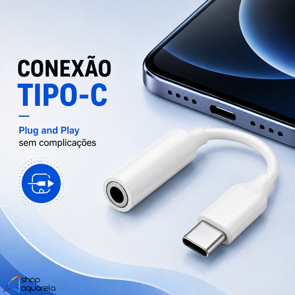 Cabo Adaptador Tipo C Para P2 3.5mm Auxiliar Fone Ouvido H'Maston · foto 2