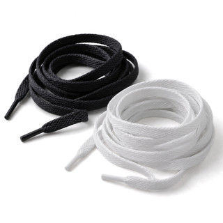 Kit Cadarço Chato 120cm 8mm Para Tênis Casual Esportivo Sapatênis Preto Branco Achatado 2 Pares