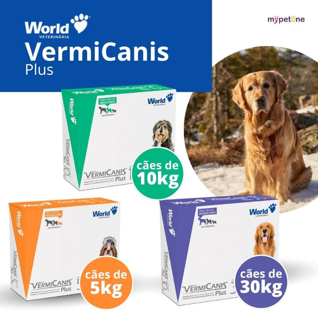 Vermífugo VermiCanis Plus 5,10,30Kg World para Cães