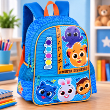 Mochila de Costas Infantil Bolofofo Youtube Creche ou Escolar