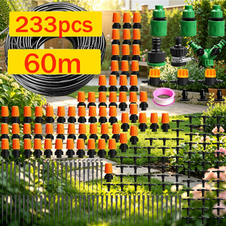 Kit 203 de sistema de nebulização para jardim com tubo de pulverização de 50 m para irrigação automática ajustável.