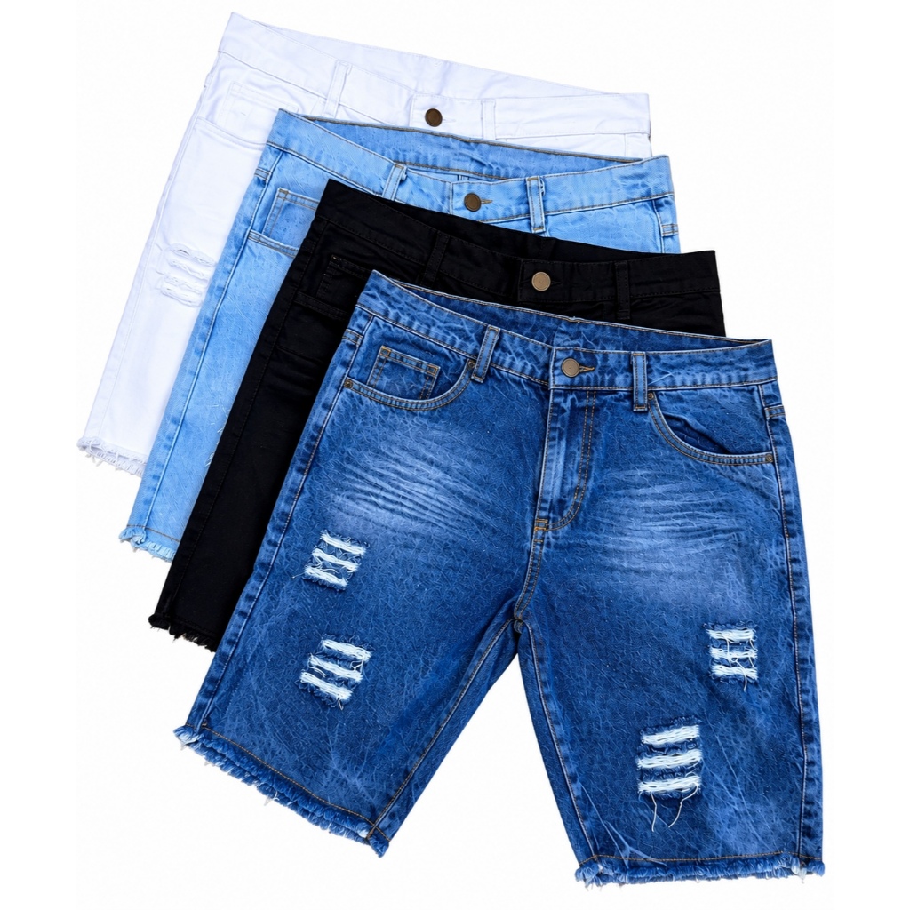 Kit 4 Bermudas Rasgada Modelo Jogador Direto Da Fabrica