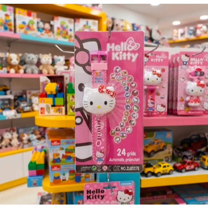 Relógio Infantil Projetor De Imagens 3D Hello Kitty