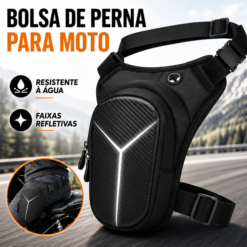 Pochete De Perna Motociclista À Prova D'água Grande Capacidade, Bolsa Lateral Para Moto com EVA Rígido para Celular
