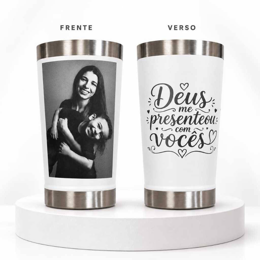 Copo Térmico com Foto Personalizada e Frase | Presente Exclusivo | Lembrança Especial