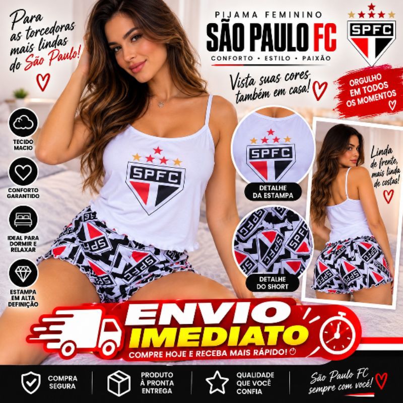 Pijama Baby Doll feminino Time Short + Blusa Tecido leve Tecido Macio Tecido Suede Perfeito para Dormir