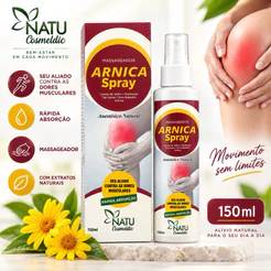 Arnica Spray Natu Cosmedic 150ml Massageador Corporal Rápida Absorção.