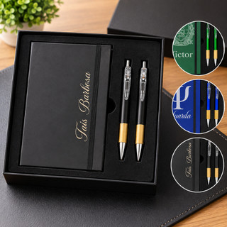 Kit Caderno + Caneta + Lapiseira Personalizada Caixa Presenteável 4 Cores Formatura Luxo Executivo