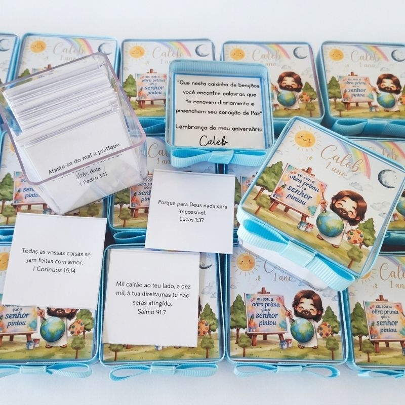 Kit Caixinha de bençãos Personalizadas O maior pintor do mundo Menino / Menina Lembrancinha de aniversário