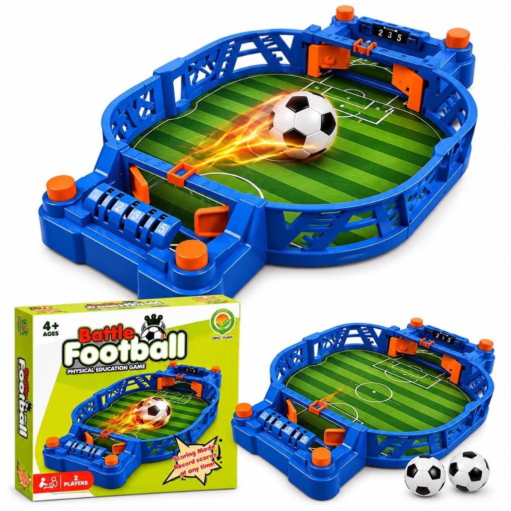 Brinquedo Jogo Futebol Infantil Mini Mesa com Bola Portátil 2 Jogadores Crianças e Adultos