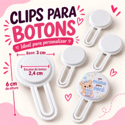 Clips para Bóttons de 32mm para Personalizar Caderno Agenda e Planner (BOTONS NÃO INCLUSO)