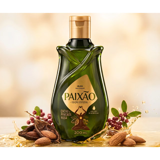 Óleo Corporal Paixão Cacau e Pimenta Rosa 200ml Original Hidratante Perfumado