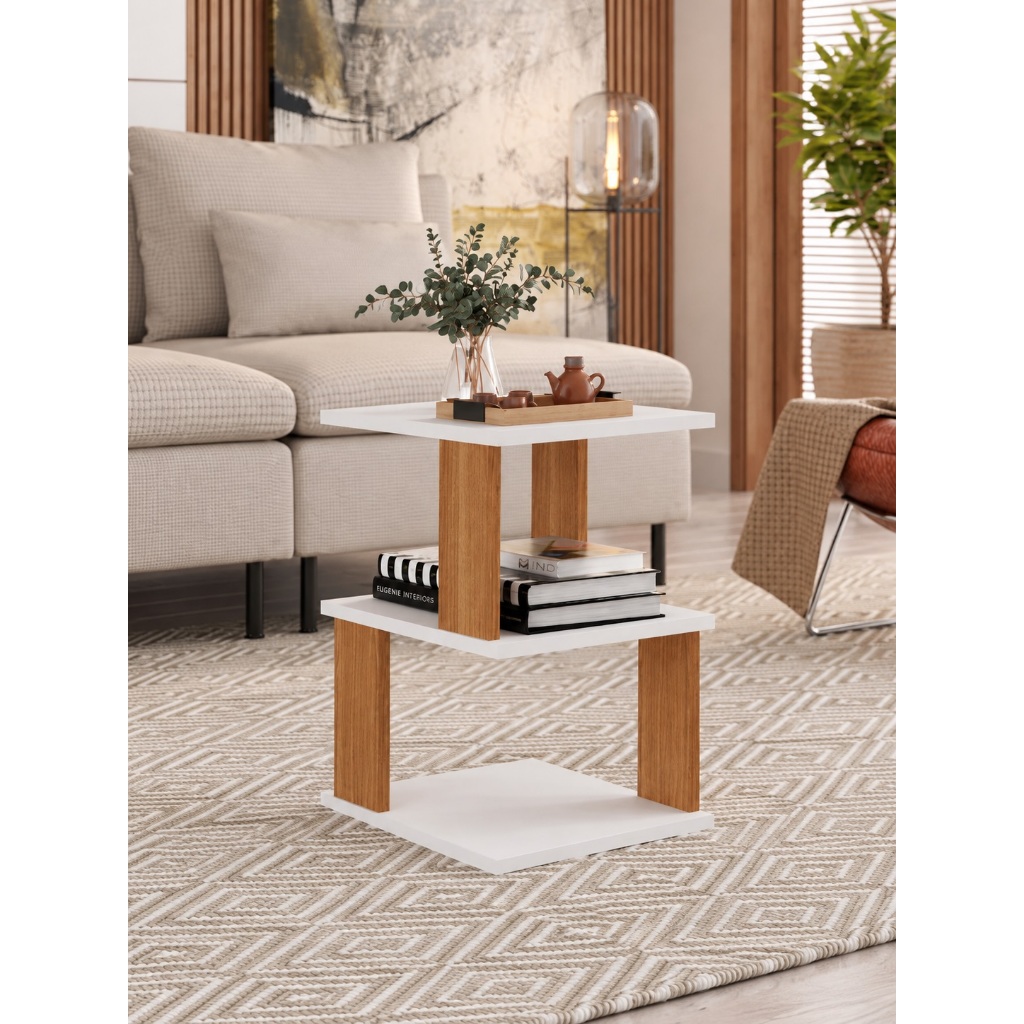 Mesa de Centro Sala MDF Mesinha Auxiliar Madeira MVD Moveis