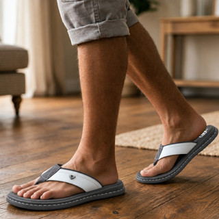 Chinelo De Couro Legítimo Ortopédico Masculino Oferta