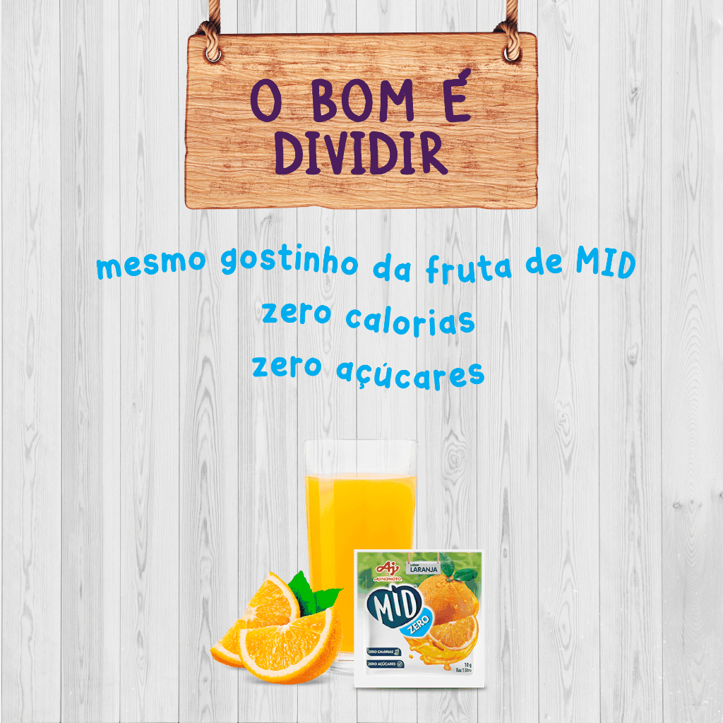 Kit Refresco em Pó MID® Zero Sabor Laranja Com 5 Unidades de 10g · foto 2
