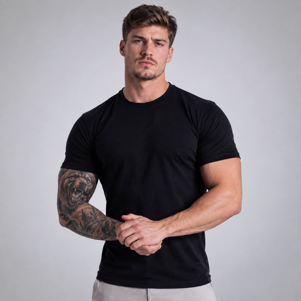 Camiseta Algodão Peruana Original Com Elastano Slim Fit Direto da Fabrica