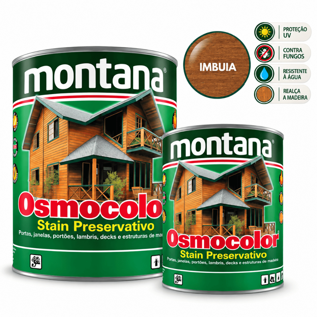 Osmocolor Stain Imbuia 0,9L ou 3,6L Proteção Para Madeira Montana Acabamento Acetinado Galão