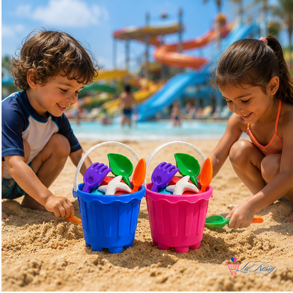Baldinho de Praia 12cm Infantil 2 unidades | Brinquedo de Areia | Rosa ou Azul🩷💙