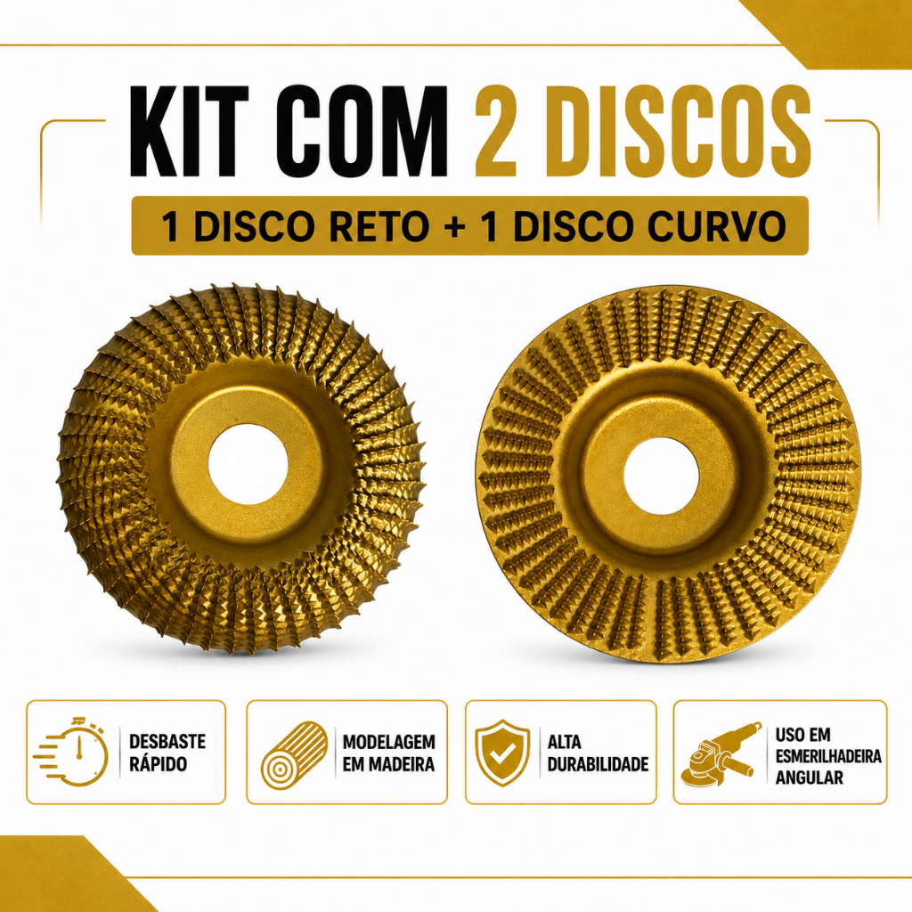 Kit Disco Esculpir Desbastar Madeira Angular E Reto Cupim