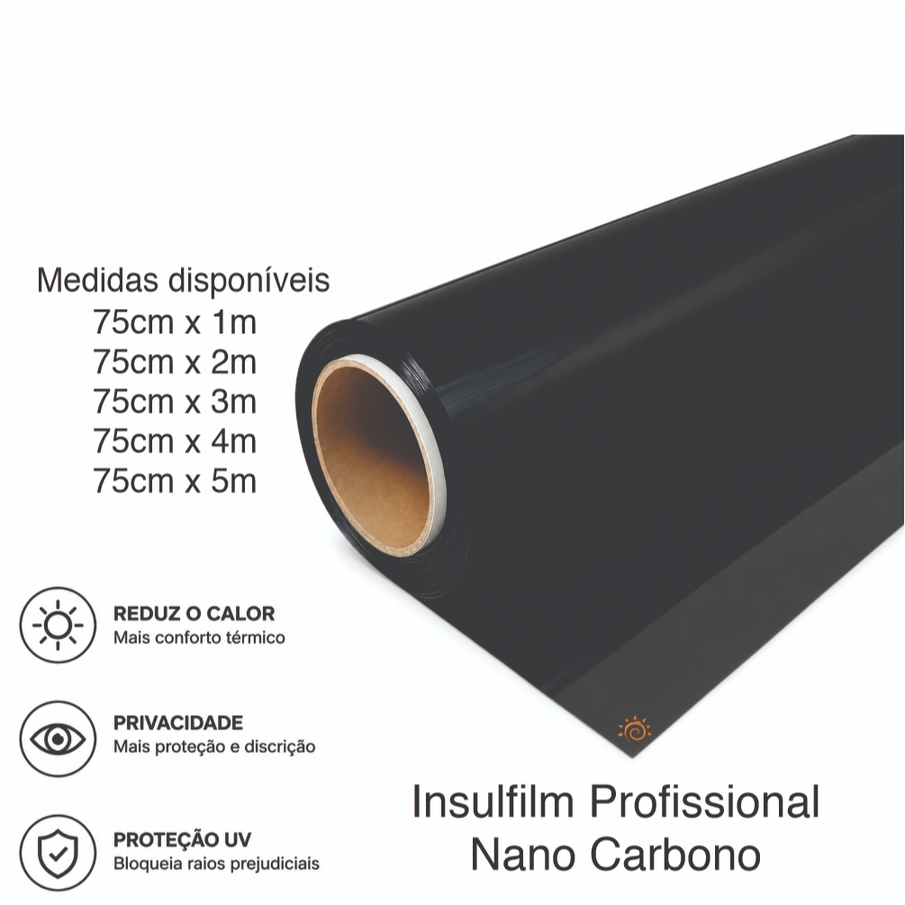 Insulfilm profissional 75cm Película Fumê G5 G20 G35 Automotivo Carro Residencial Privacidade Janela Porta Box