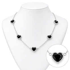 ✨ Colar 5 Corações em Prata 925 Feminino 📏 45cm | Elegante • Sofisticado • Tendência Feminina | Presente Perfeito