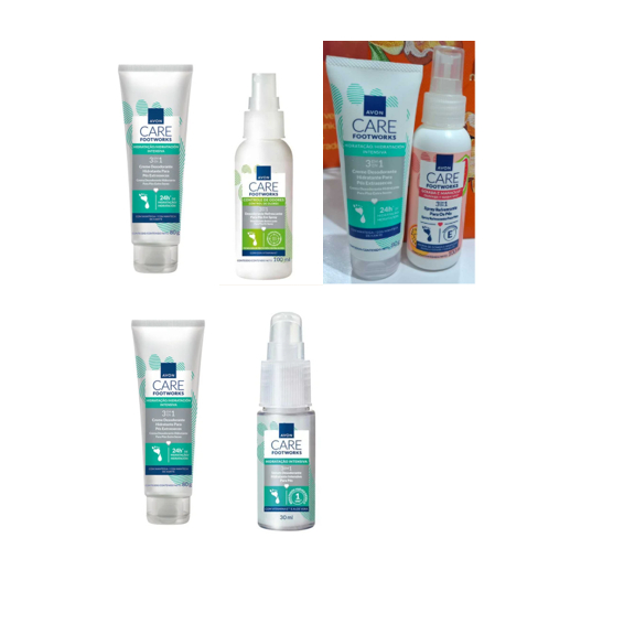 Kit cuidados para os pés Spray Refrescante para os pés Goiaba e Maracujá de 100ml+Creme para pés Extrassecos 80g