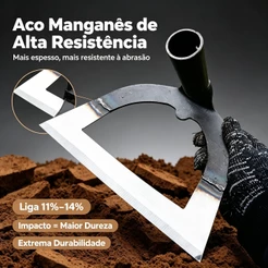Enxada Vazada 26 cm Enxada Oco Aço Manganês Capine Fácil Capina Sem O Cabo Prateado oca