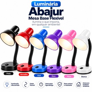 Luminaria Mesa Abajur LED Flexivel Dobravel Articulavel Mini Pixar Escritorio Leitura Est…