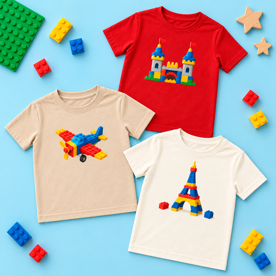 Kit 3 Camisetas Masculina Infantil Juvenil Estampadas Brinquedos Coloridos | T-Shirt Menino Moderna Casual Algodão