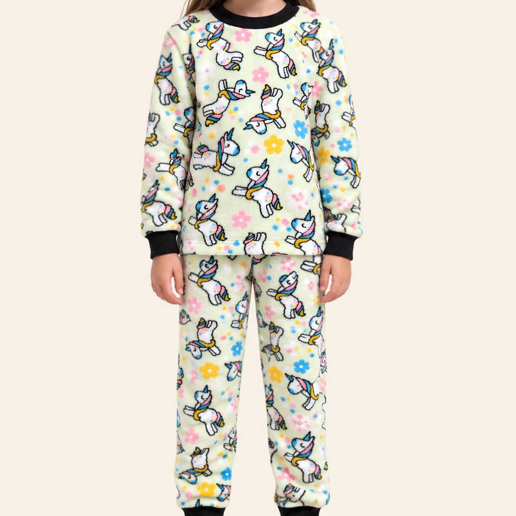 Conjunto Pijama Infantil Meninas Estampado Ultra Soft Confortável Inverno