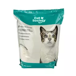 Areia Biodegradável Gato Roedor Cat Society Grãos Finos Pacote 4kg