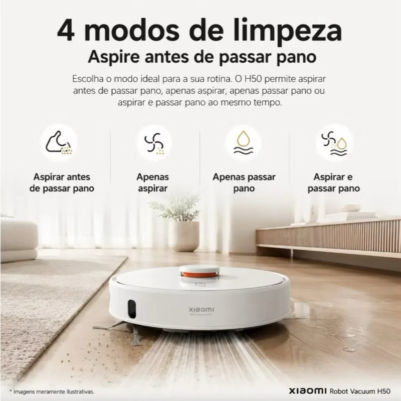 Xiaomi Robot Vacuum H50 220V Robô Aspirador 10000Pa Passa Pano Base Autolimpeza Wi-Fi — imagem 2 de 2