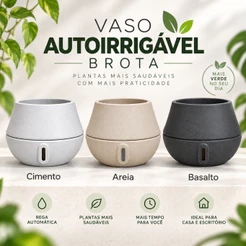 Vaso Brota Cuia Autoirrigáveis Sem Regar Tecnologia Raízes Leve Planta Flores Interno Externo Reciclável