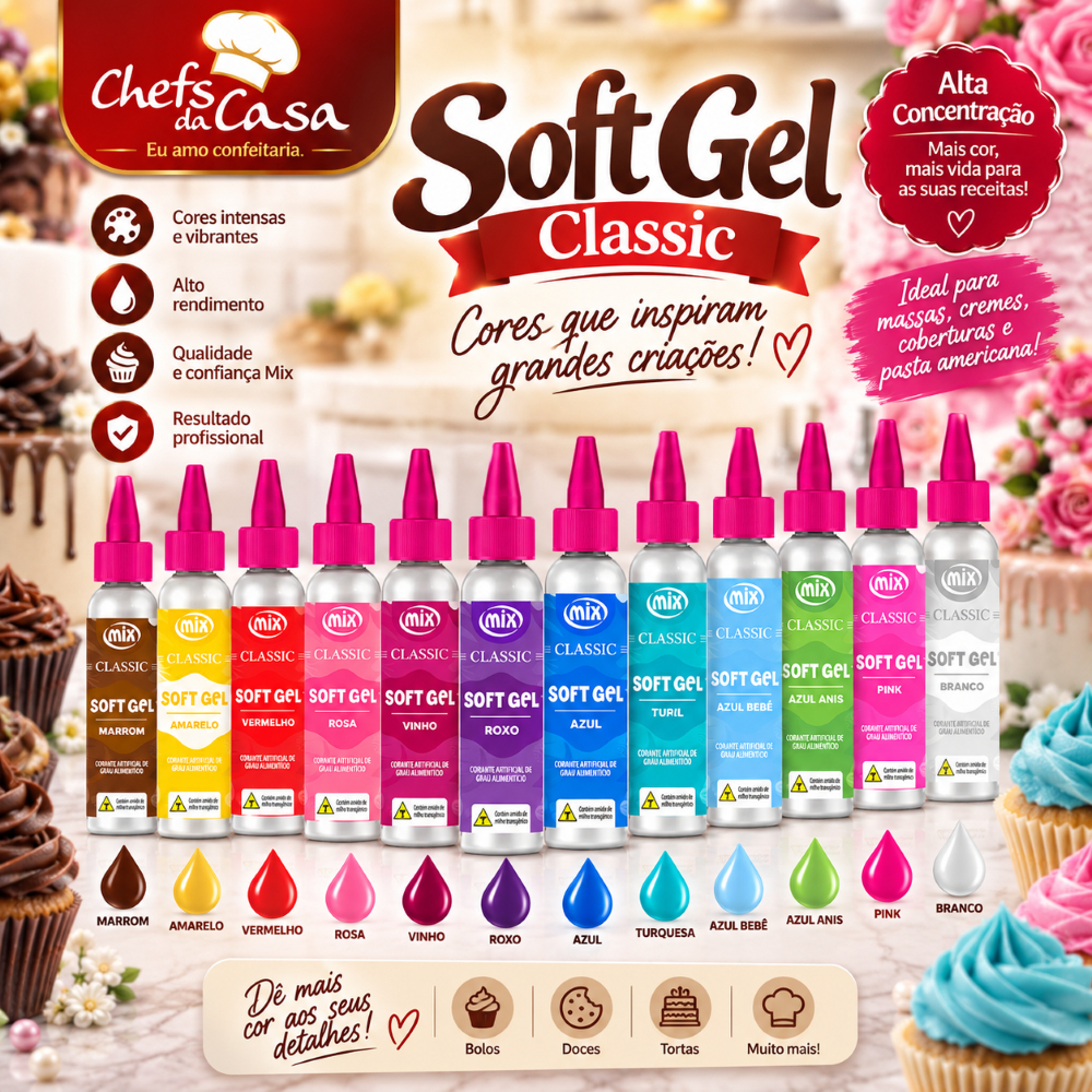 Soft Gel Classic - Corantes Artificial de Grau Alimenticio