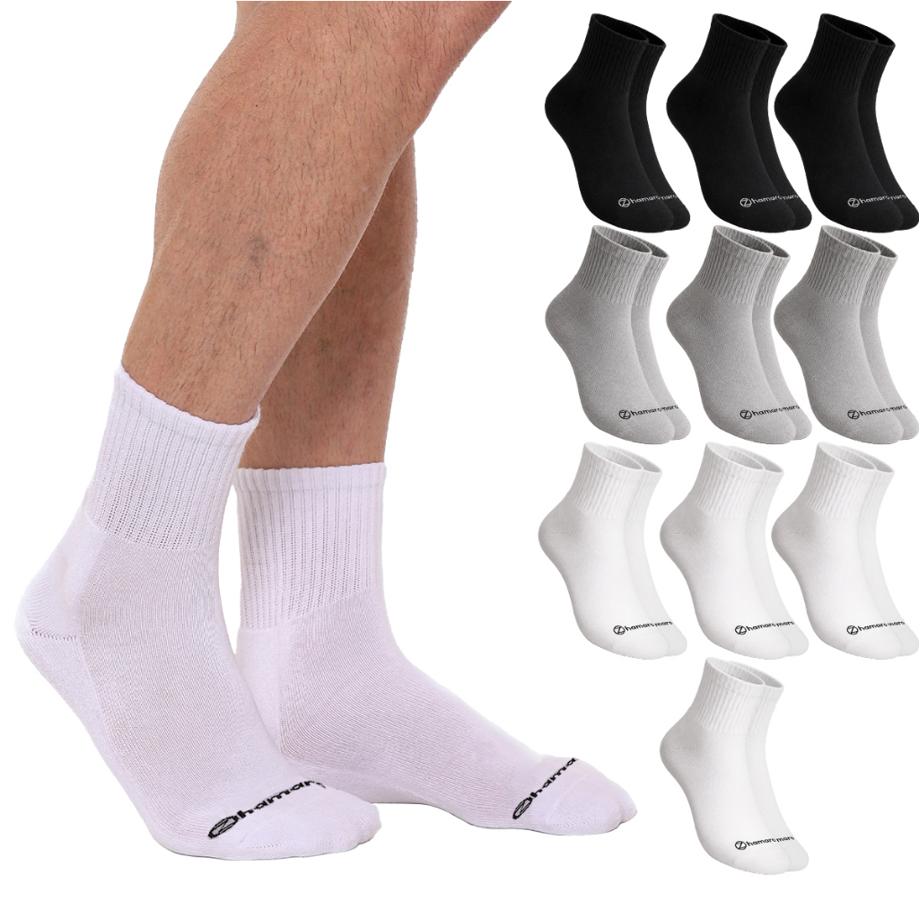 Kit 10 Pares Meias Zhamaro Algodão Cano Médio Alto Masculina Feminina Atoalhada Grossa Confortável