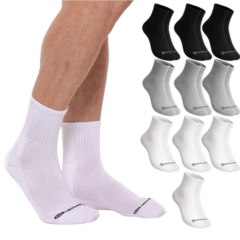 Kit 10 Pares Meias Zhamaro Algodão Cano Médio Alto Masculina Feminina Atoalhada Grossa Confortável