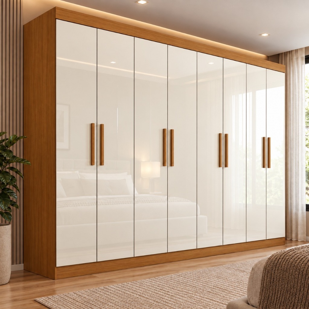 Guarda Roupa Casal 8 Portas 4 Gavetas Layla Premium Casa 812