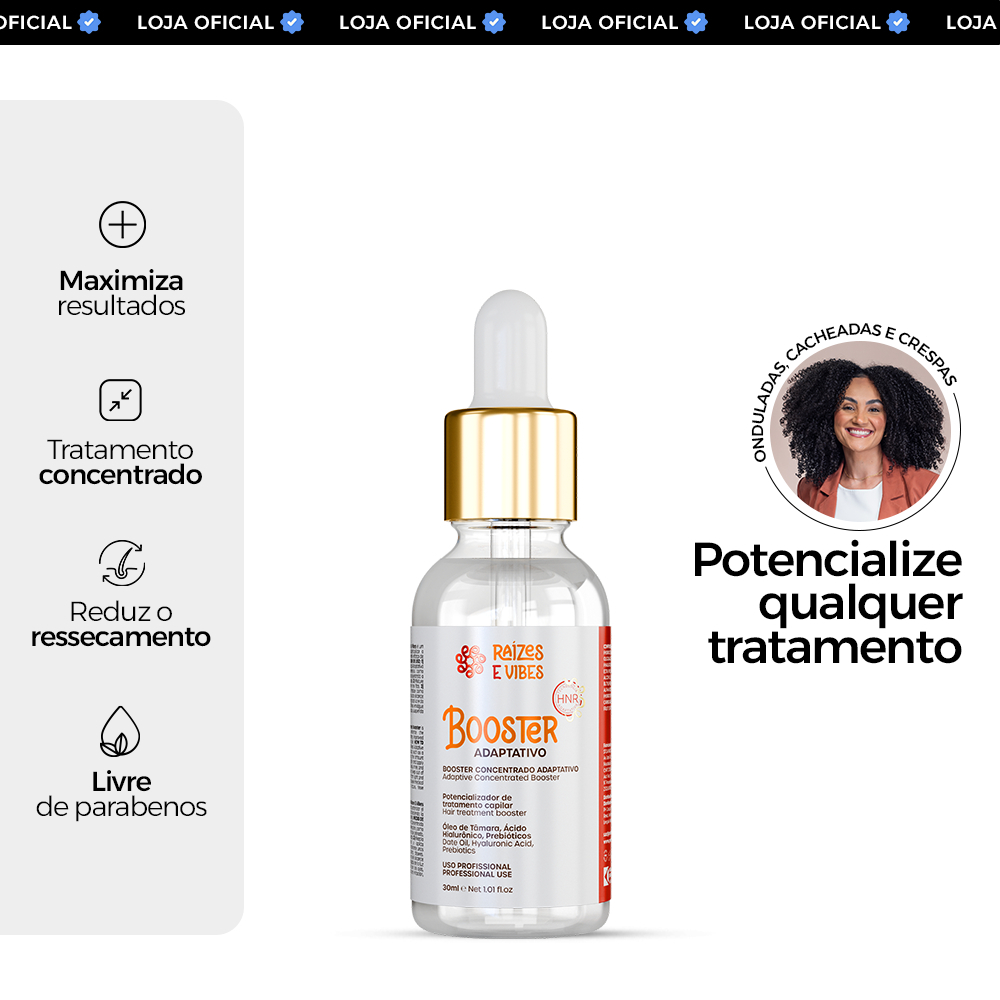 Potencializador de Cachos Definição Natural Booster Concentrado 30ml - Raízes & Vibes