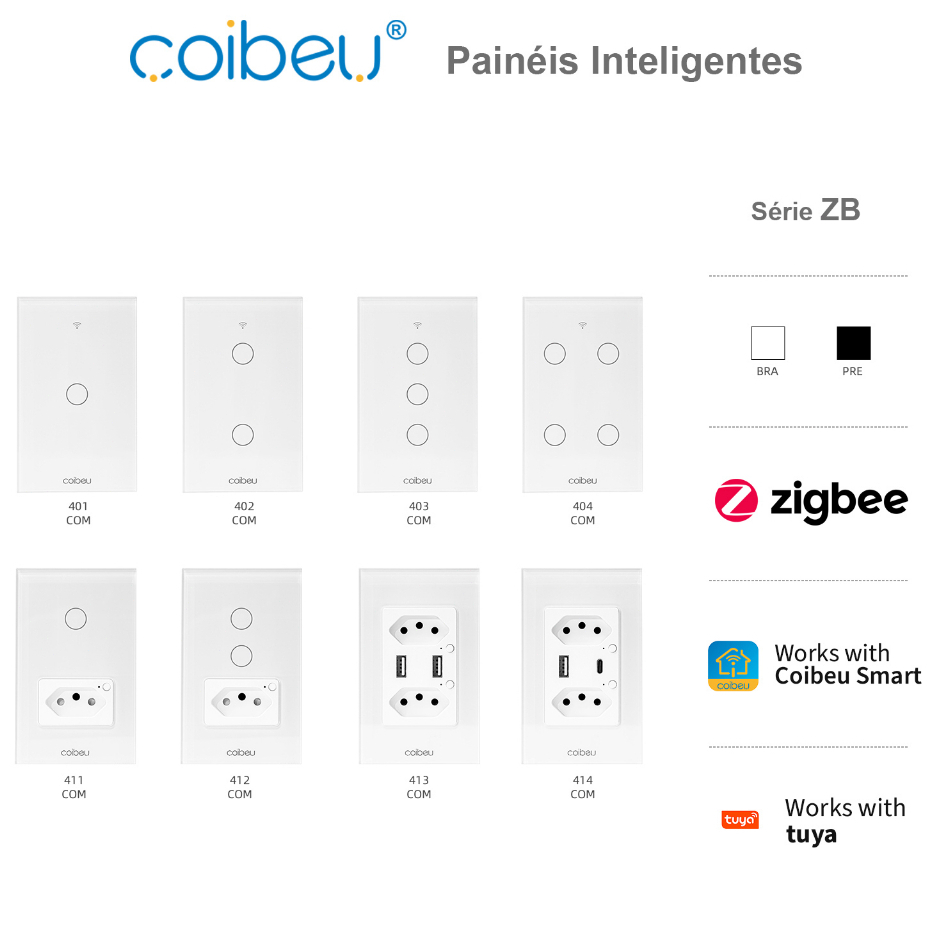 COIBEU Interruptor inteligente de COM N+L toque wifi zigbee