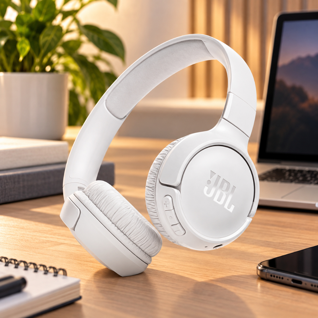 Headphone JBL Tune 520BT Branco Bluetooth 5.3 USB-C Até 57h de Bateria