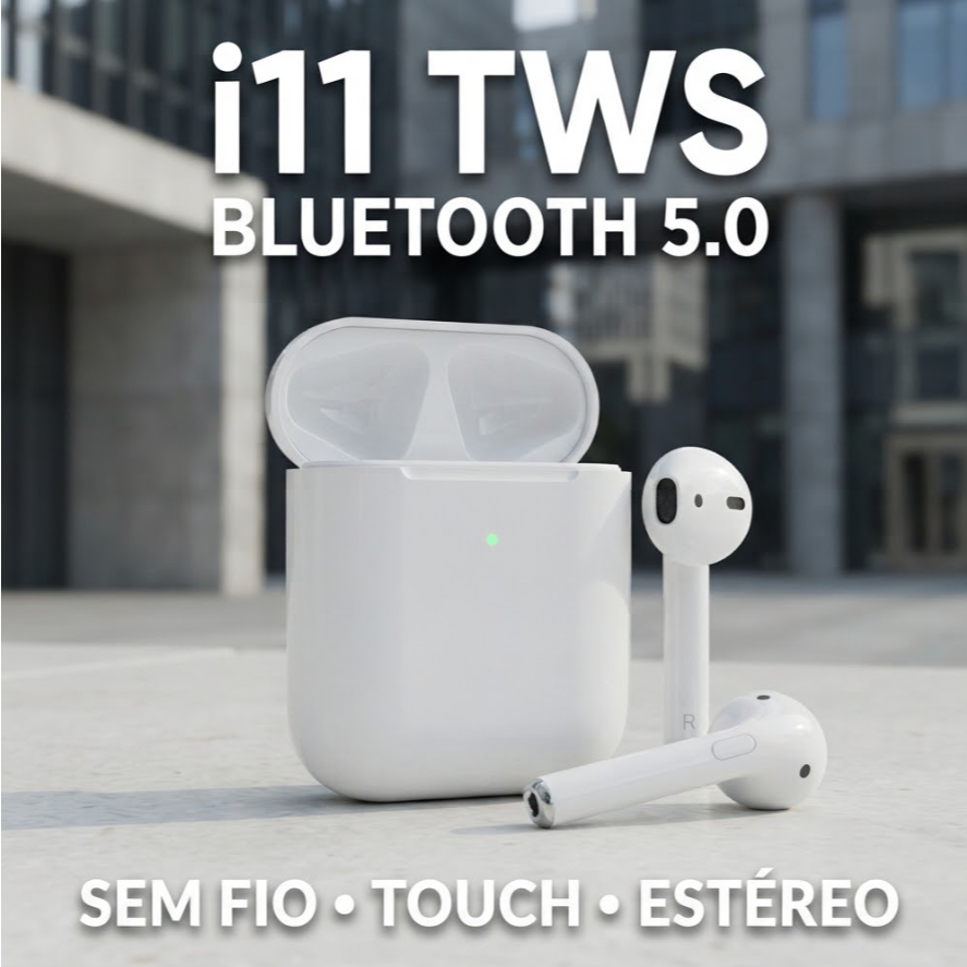 Fone Bluetooth i11 TWS 5.0 sem Fio Touch Estéreo
