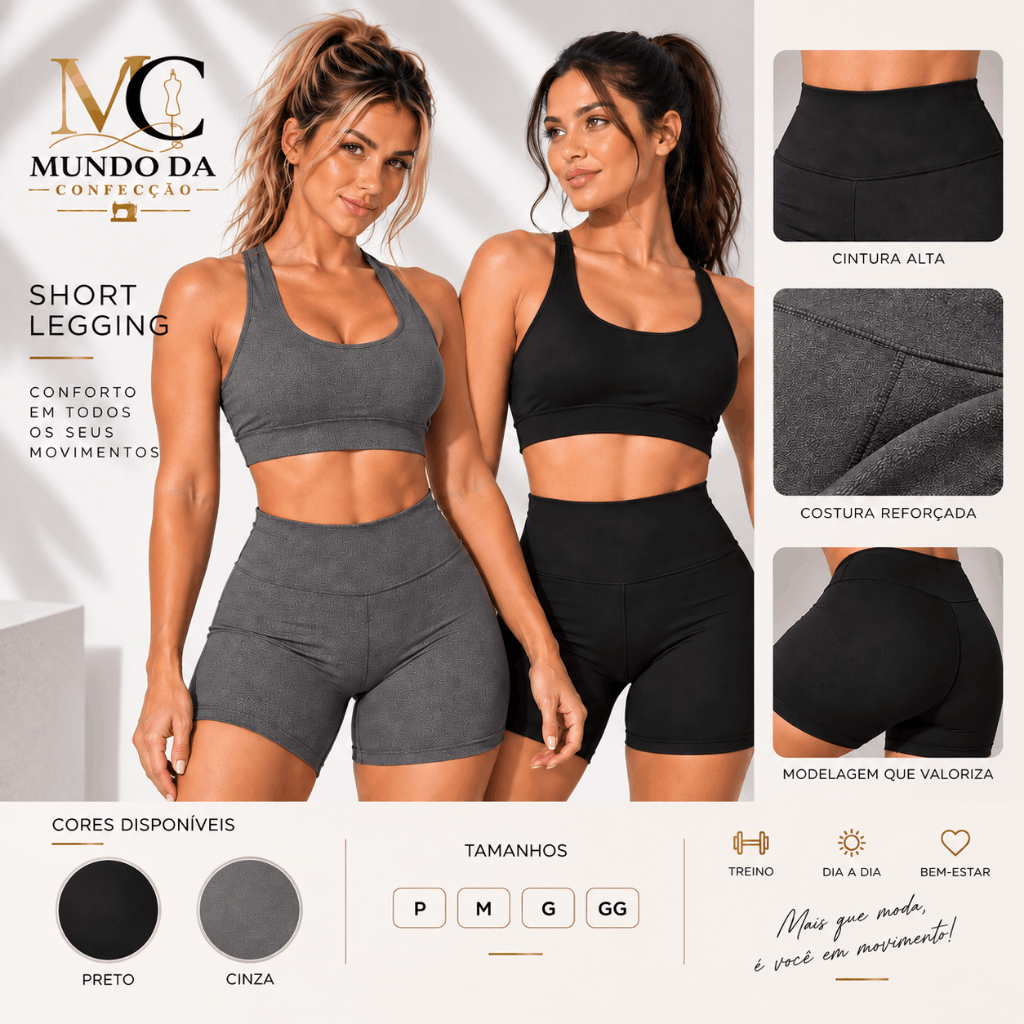 Shorts Legging Para Academia Feminino Fitness Cós Alto Confortável Direto da Fabrica !!!